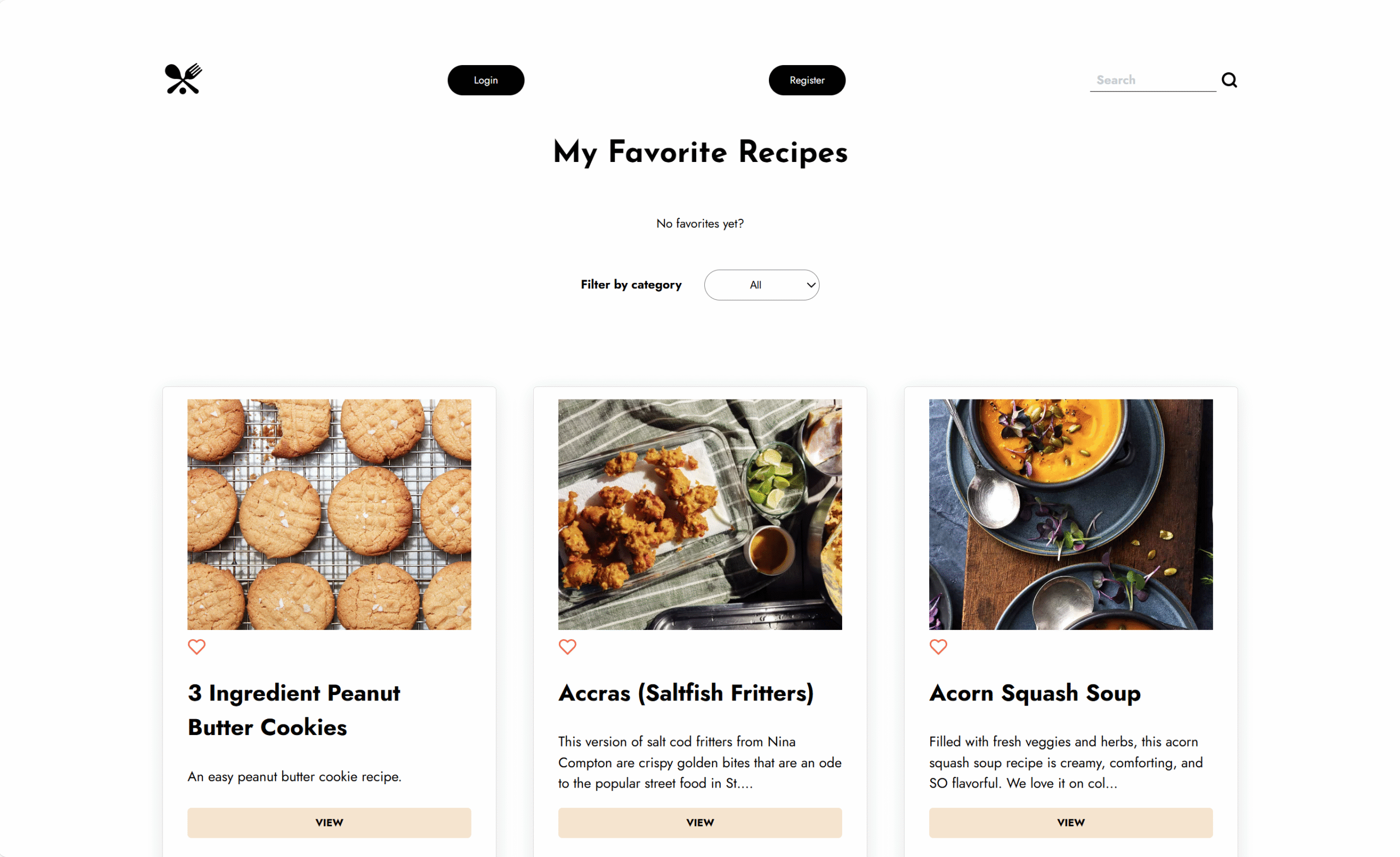 a screenshot of a recipe app database project