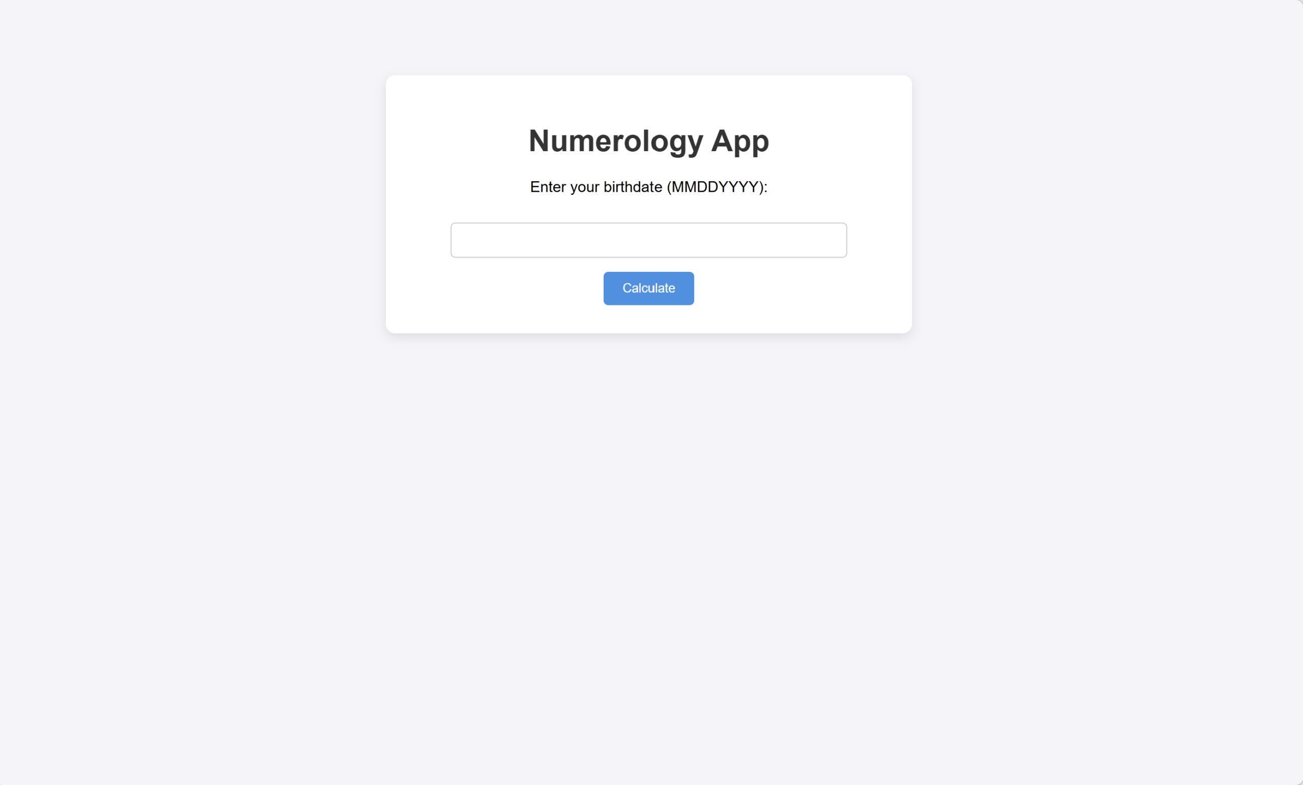 a screenshot of a numerology app project